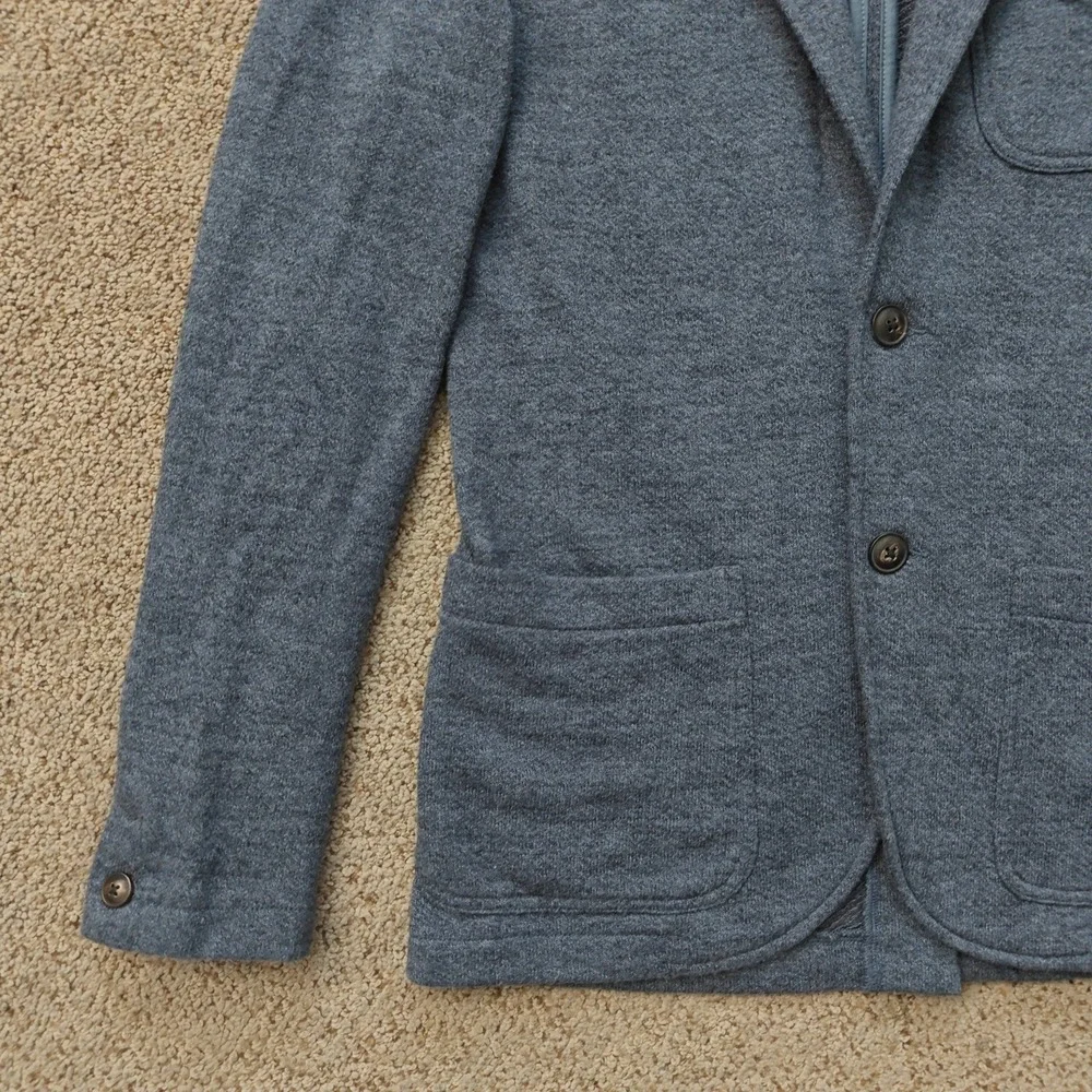 FAHERTY Mens Knit Blazer XS Gray Cotton Blend Casual Prep Tailored Jacket